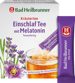 Kräutertee Einschlaftee mit Melatonin (10 Sticks) Bad Heilbrunner
