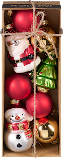 Kugel aus Glas, Baum, Schneemann & Weihnachtsmann, bunt Dekorieren & Einrichten