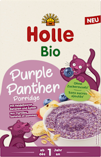 Porridge Purple Panther mit Heidelbeeren, Bananen & Äpfeln, ab 1 Jahr Holle