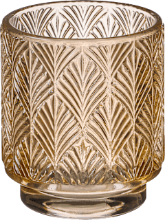 Kerzenhalter aus Glas, Ornamente, hellbraun BOLTZE