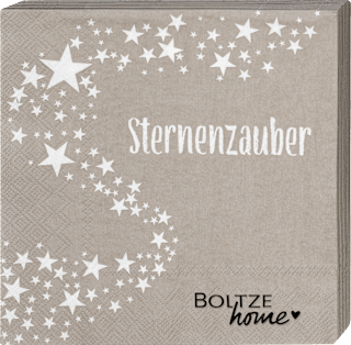 Servietten "Sternenzauber", grau (33x33 cm) BOLTZE
