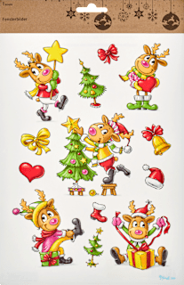 Fensterbilder Elche Weihnachtsmotive (A4) BRAUNS-HEITMANN