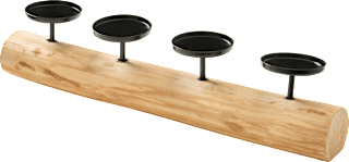 Baumstamm mit vier Kerzenhaltern, 1 St