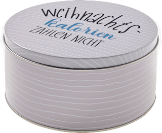 Keksdose aus Metall "Kalorien", grau BOLTZE