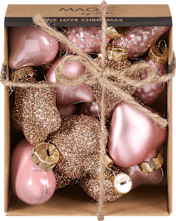 Kugel aus Glas, Zapfen, Sterne, Herzen & Ornamente, pearly rose, mini Dekorieren & Einrichten