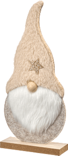 Filzaufsteller, Wichtel mit Glitterstern, creme-beige BOLTZE