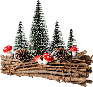 Dekoaufsteller, Bäume & Pilze, braun-rot-grün BOLTZE