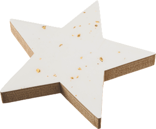 Holzstern, beschichtet, weiß-gold BOLTZE