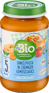 Bio obrok - integralna pasta u krem sosu od povrća, 5 mj dmBio