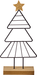 Metallaufsteller, Baum mit goldenem Stern, schwarz-natur BOLTZE