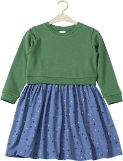 Kleid mit Herz-Muster, grün & blau, Gr. 110 ALANA