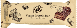 Barretta proteica vegana al gusto di brownie e copertura di cioccolato KoRo