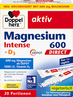 Magnesium Intense 600 + D3 Beutel 20 St Doppelherz