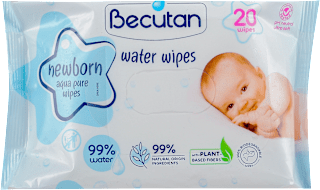 newborn aqua pure vlažne maramice za bebe- 99% voda Becutan