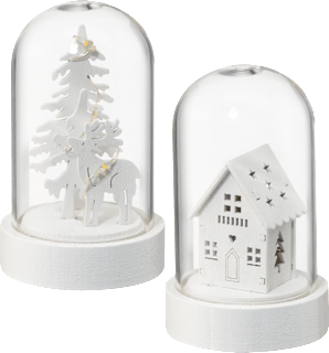 LED Glaskuppel, Haus & Hirsch, weiß Dekorieren & Einrichten