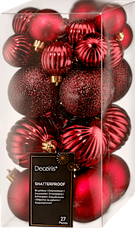 Kugel aus Kunststoff, gerillt, matt-glänzend-beglittert, ochsenblut Dekorieren & Einrichten