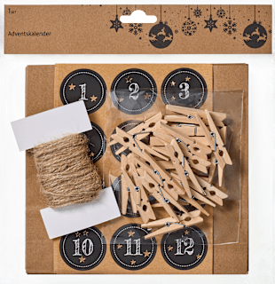 Adventskalender-Set mit Papiertüten, Klammern, Kordel & Aufklebern  Dekorieren & Einrichten