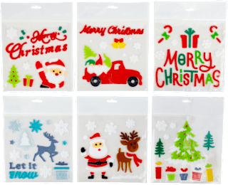 Vetrofanie natalizie in gel assort. m HOME