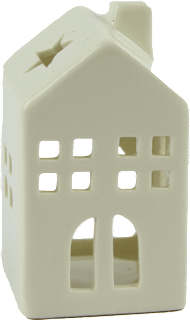 Lampion domek, biały, 11cm HANMAR