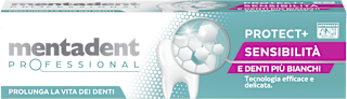 Dentifricio Protect+ Sensibilità e Denti più Bianchi mentadent