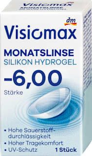 Lentilă lunară din silicon-hidrogel, putere -6,00 dioptrii Visiomax