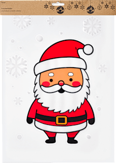 Fensterbild A3 Weihnachtsmann beflockt Dekorieren & Einrichten
