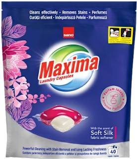 Detergent de rufe capsule Soft Silk 40 spălări sano