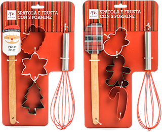 Set spatola, frusta e 3 formine biscotti assort. m HOME