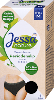 Periodenunterwäsche Slip Spitze nature schwarz, Gr. M Jessa