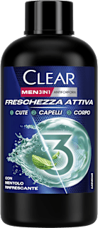 Shampoo uomo anti-forfora 3in1 freschezza attiva CLEAR Men