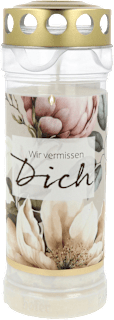 Grablicht Premium 7 Tage "Wir vermissen dich" hofer