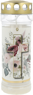 Grablicht Premium 7 Tage "Florales Kreuz" hofer