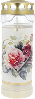 Grablicht Premium 7 Tage "Florales Herz" hofer