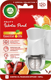 Električni osvježivač zraka komplet Essential Oils – Fruity Winter Punch AIRWICK