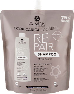 Refil Shampoo Repair ristrutturante per capelli daneggiati e sfibrati ALAMA PROFESSIONAL