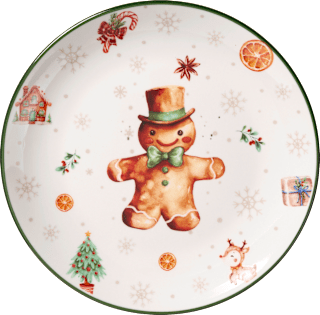 Teller Lebkuchenmännchen mit Zylinder Dekorieren & Einrichten