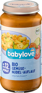 Menü Gemüse Nudelauflauf ab dem 12 Monat babylove