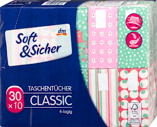 Papír zsebkendő 4 rétegű (30x10db) Soft&Sicher