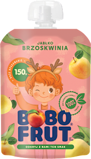 Mus jabłko, brzoskwinia  BOBO FRUT