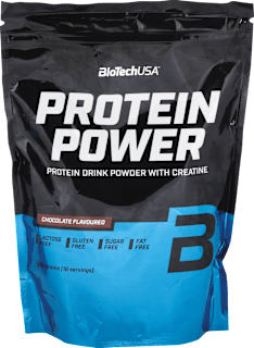 Čokoládový proteínový nápoj v prášku Protein Power s kreatínom BioTechUSA