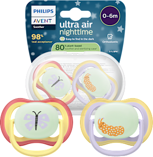 Smoczek uspokajający Ultra Air Nighttime 0-6m, dziewczynka, świecący w ciemności  PHILIPS AVENT