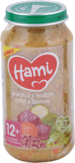 Príkrm brokolica s hovädzím, mrkva a quinoa Hami
