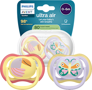 Smoczek uspokajający Ultra Air 0-6m, dziewczynka PHILIPS AVENT