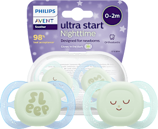 Smoczek uspokajający Ultra Start Nighttime 0-2m, świecący w ciemności, ortodontyczny, chłopiec PHILIPS AVENT
