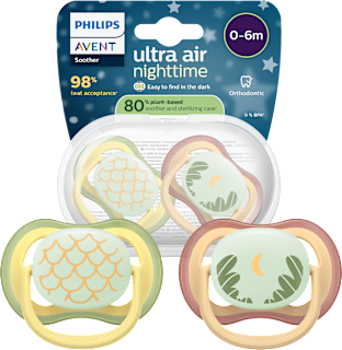 Smoczek uspokajający Ultra Air Nighttime 0-6m, neutral, świecący w ciemności PHILIPS AVENT