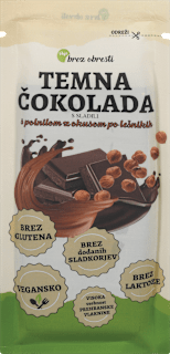 Temna čokolada z lešnikovim polnilom Pajs brez obresti