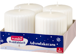 adventní svíčky plisované, růžová/bílá Profissimo