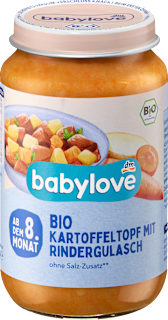 Menü Kartoffeltopf mit Rindergulasch ab dem 8. Monat babylove
