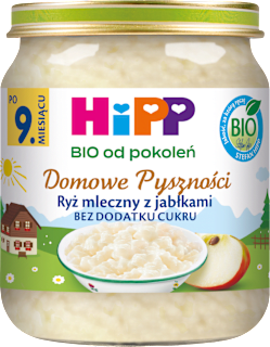 Ryż mleczny z jabłkami BIO, po 9. miesiącu HiPP
