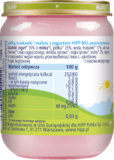 Truskawki i maliny z jogurtem BIO HiPP